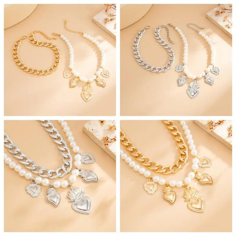 Fashionable Foot Bracelet with Metal Heart, Imitation Pearl; Unique Gift for Girls and Women Qme