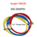 0.9M-1.8M AC Charging Hose Tube Kit Hose Low Loss Fittings for R134A R12 R22 Refrigerant Air Conditioning Manifold Gauge Qme 1.8M 2500psi