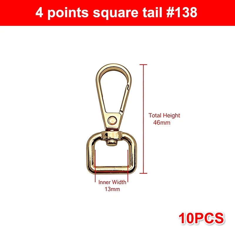 10Pcs Zinc Alloy Swivel Snap Hooks: Heavy Duty Rust-Proof DIY Connectors for Bag Making, Keychains, Lanyards & Crafting Needs Qme 4 Gold