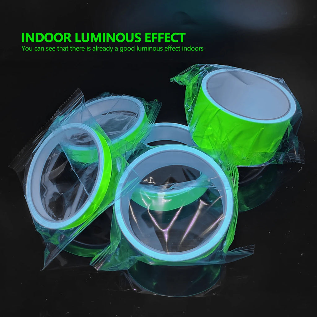 Luminous Tape For Night Use, Waterproof Luminous In The Dark Tape Stickers Bright Fluorescent Outdoor for Fishing Poles, Ropes Qme