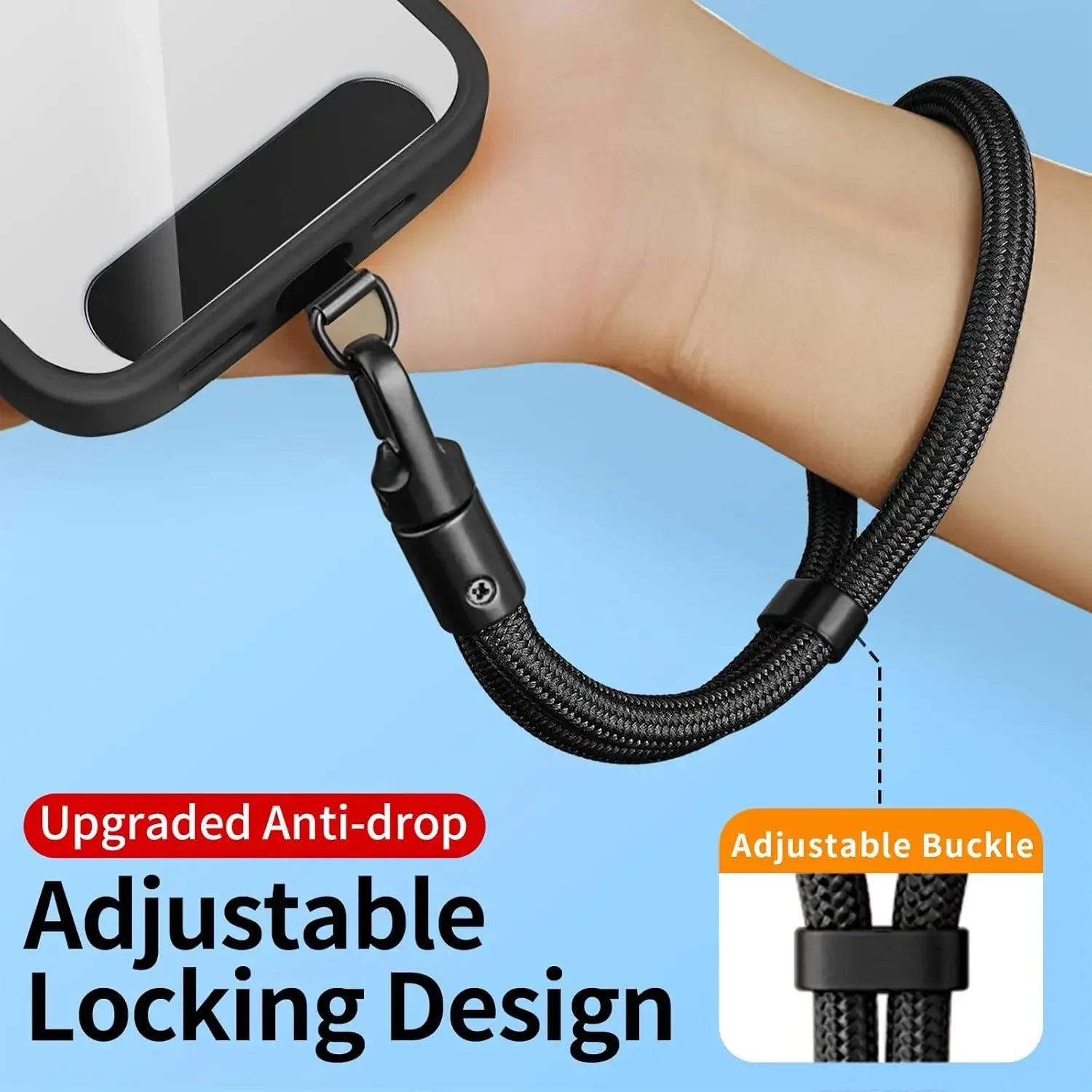 Universal Phone Lanyard with Clip Upgraded Anti-Drop 360° Rotation Adjustable Wrist Strap for All Phone Cases Qme