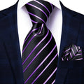Red Pink Purple Classic Men Necktie Pocket Square Formal Wedding Silk Qme N-3353