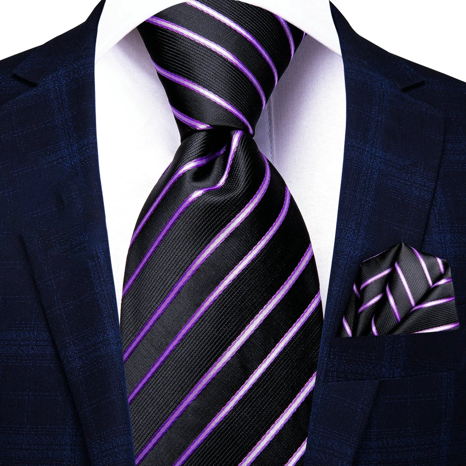 Red Pink Purple Classic Men Necktie Pocket Square Formal Wedding Silk Qme N-3353
