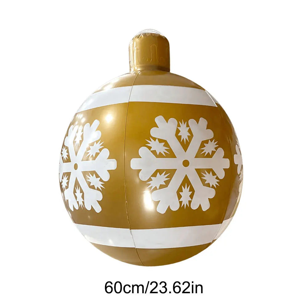 24 Inch Giant Inflatable Christmas Ball Outdoor Christmas Decorations New Years Christmas Ornaments Christmas Decorations Ball Qme Gold Snowflake 24 Inch