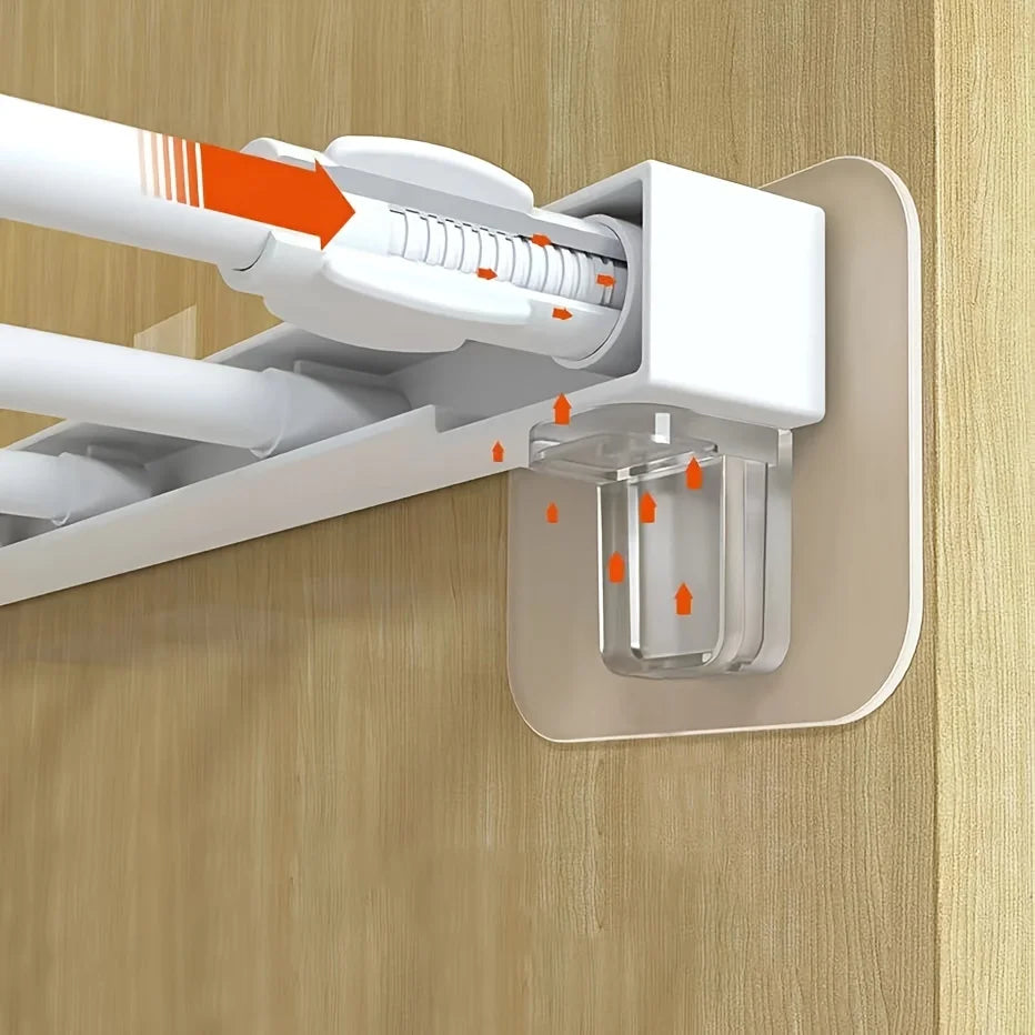 4-Pack No-Drill Cabinet Shelves with Strong Adhesive, Support Hooks Qme