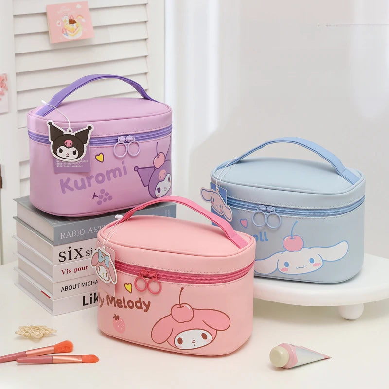 Hello Kitty Kuromi Cute Cartoon-Style Handbag Portable, Large-Capacity Toiletry and Skincare Storage Bag Toiletry Bag Qme