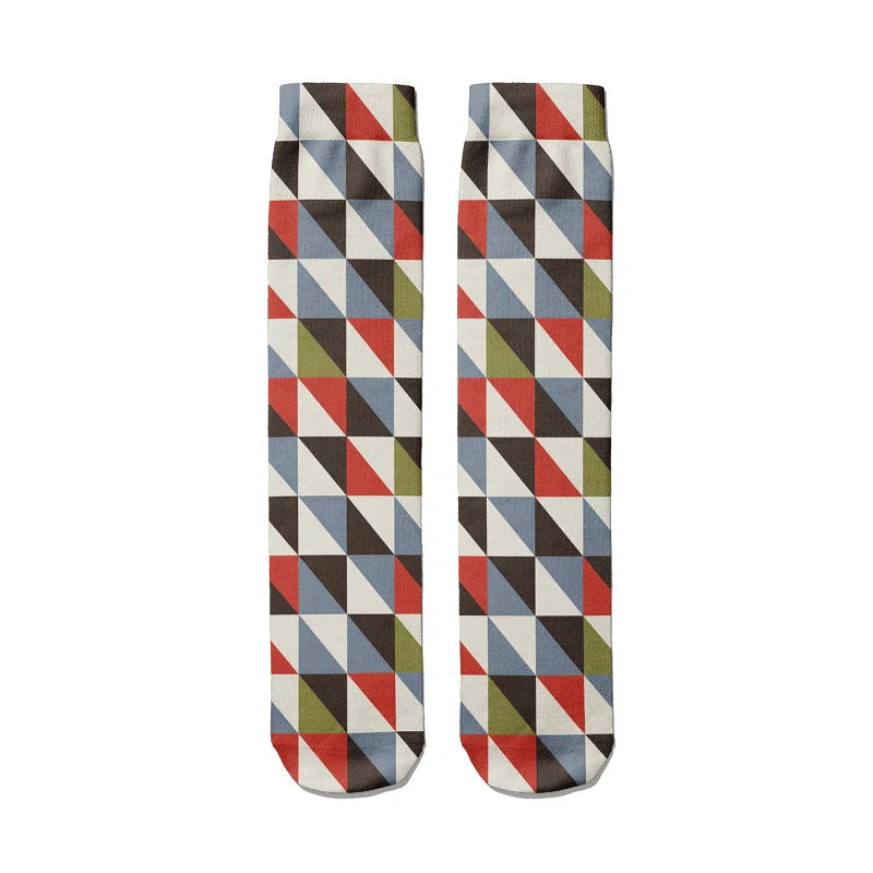 Classic Women Socks Casual Comfortable Puzzle Happy Business Party Qme style13 One Size