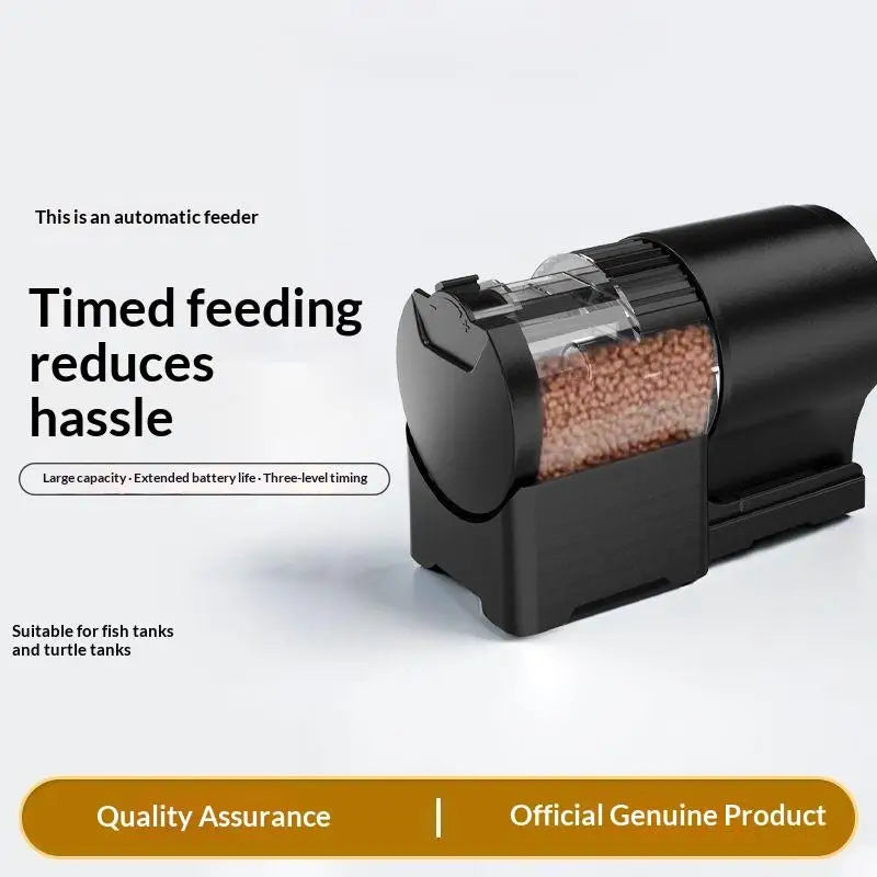 Automatic Fish Feeder Timer IP66 Waterproof Auto Tank Capacity Food Qme