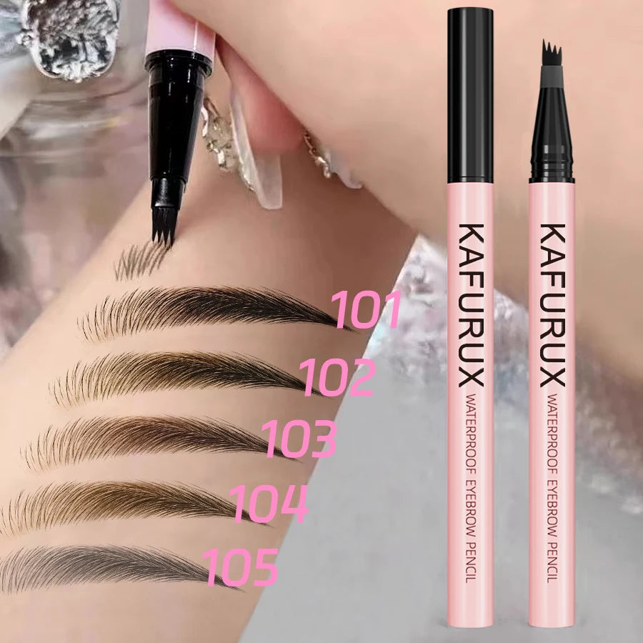 4 Point Eyebrow Pencil Pen Makeup Waterproof Liquid Long Lasting Qme