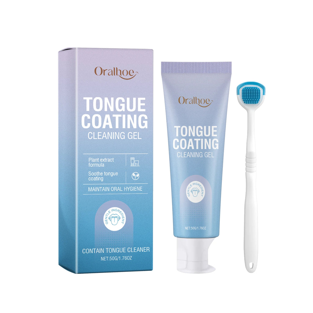 Tongue Cleaner For Remove Tongue Coating Inhibit Oral Bacteria Improve Bad Breath Freshener Tongue Cleansing Gel Toothbrush Set Qme 1Set Tongue Ceaner