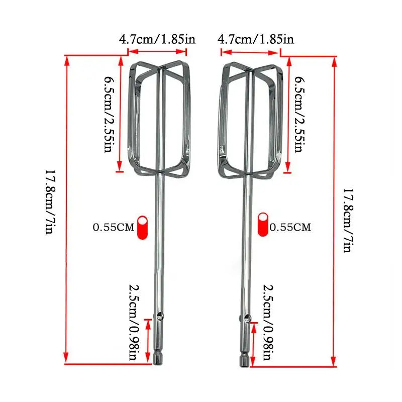 1/2Pcs Hand Mixer Beaters Attachments For Universal Stainless Steel Electric Hand Mixer Whisk Replacement. Qme