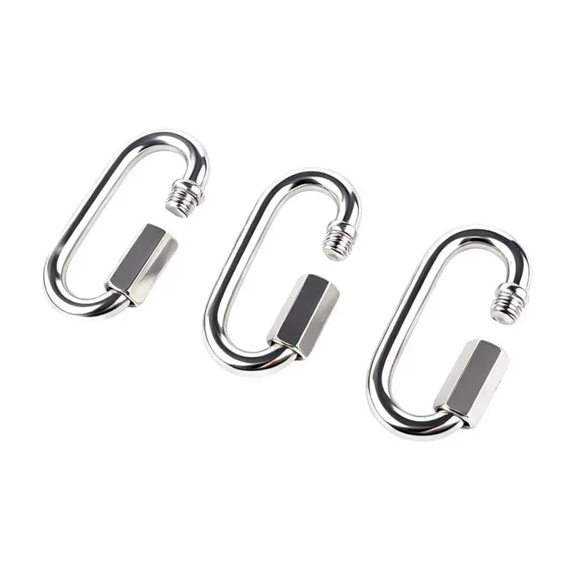 A02F-M8 304 Stainless Steel Chain Quick Links- 6-Pack 3 Inch Stainless Steel Connectors Qme