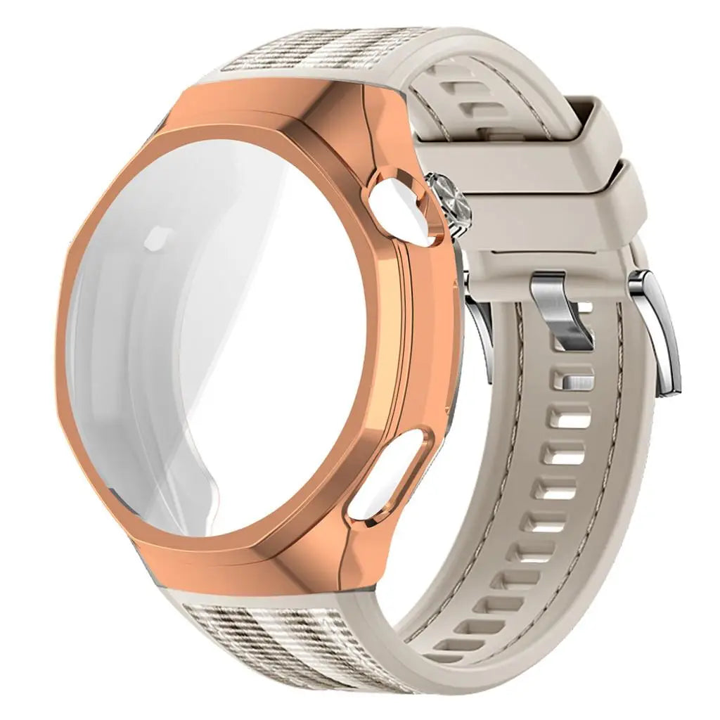 TPU Case+strap Huawei GT6 Soft Silicone+nylon Woven Bracelet Band