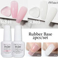 Arte Clavo Rubber Base Coat Nail Gel Polish Jelly Semi Transparent Qme RB01-RB03