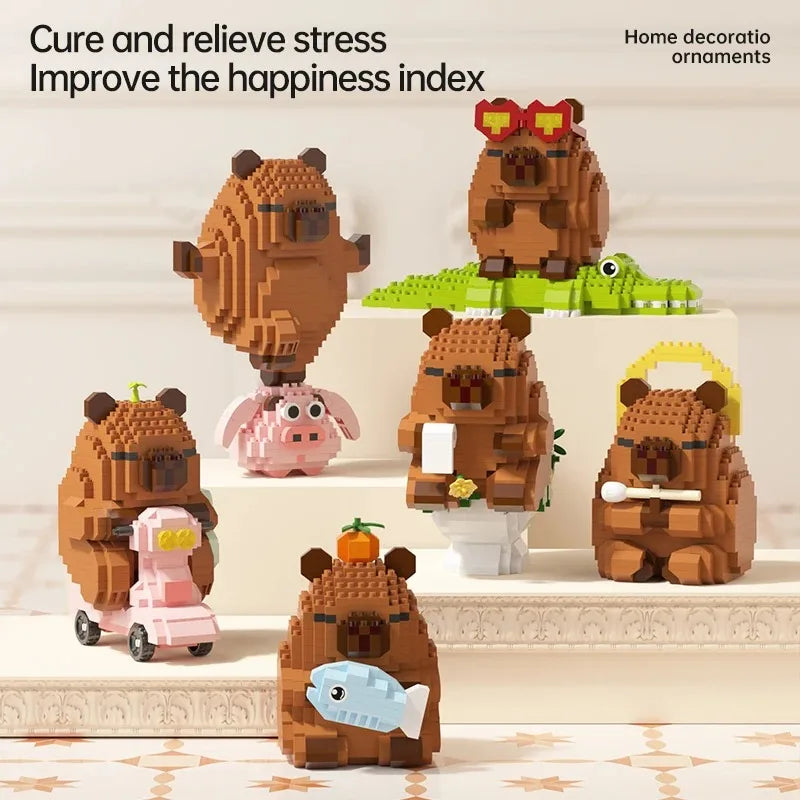 NEW Creative"Capybara Building Blocks Set-Cute Water Guinea Pig DIY Model | Fun STEM Toy for Kids & Adults",ideal birthday gifts Qme
