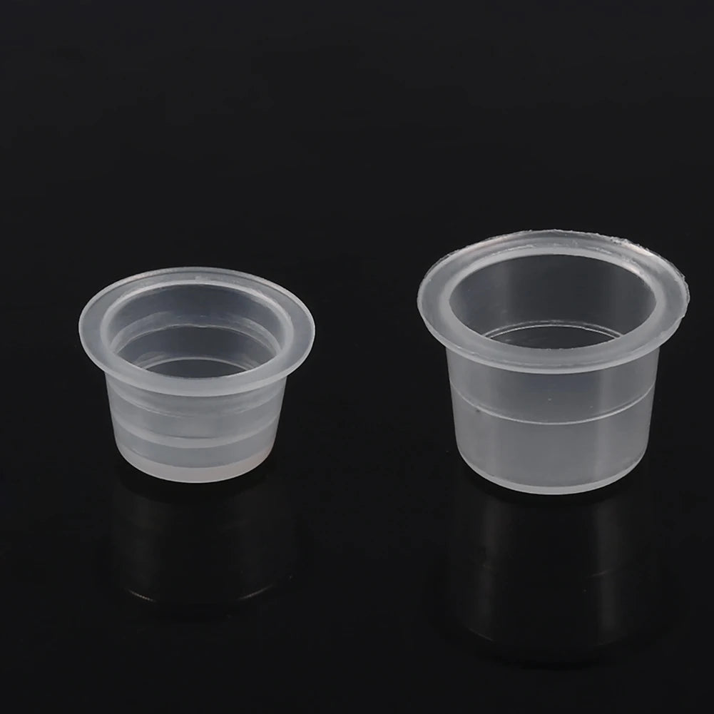 100pcs/Set Tattoo Ink Cup Pot Medium Large Plastic Microblading Pigment Accessories Tattoo Pigment Ink Cup Qme
