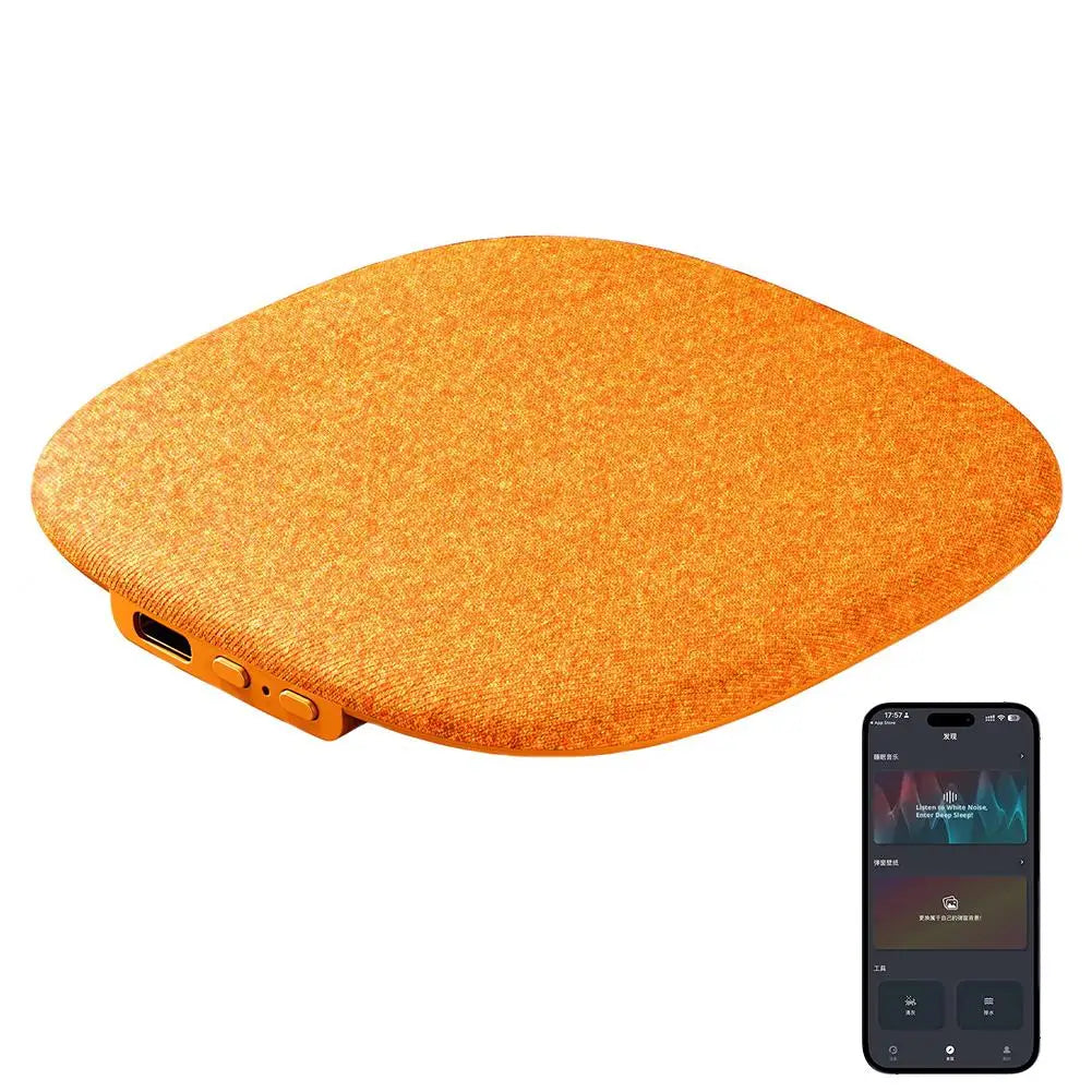 Under Pillow Speaker Sleeping Bluetooth Mini Bone Conduction White Qme Orange