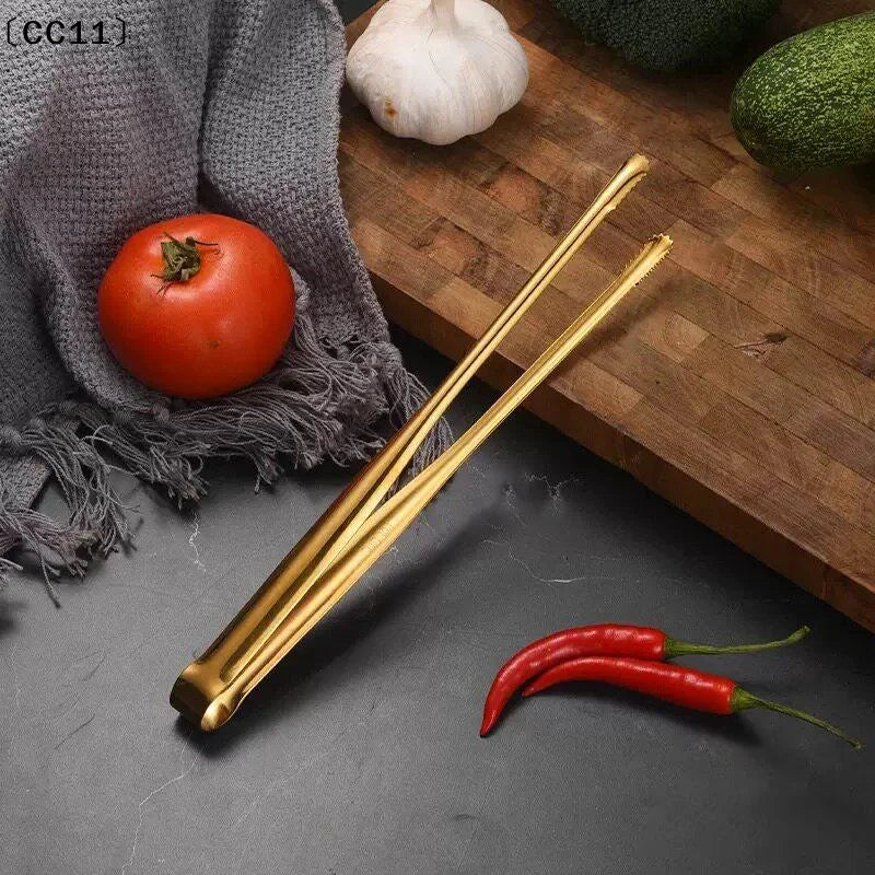 Barbecue Clip Grill Tongs Stainless Steel Meat Food Cooking Utensils Qme
