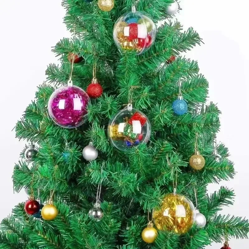 10/1Pc Christmas Transparent Ball Plastic Christmas Trees Open Ball Box Bauble Ornament Wedding Gift Party Home Decoration Qme