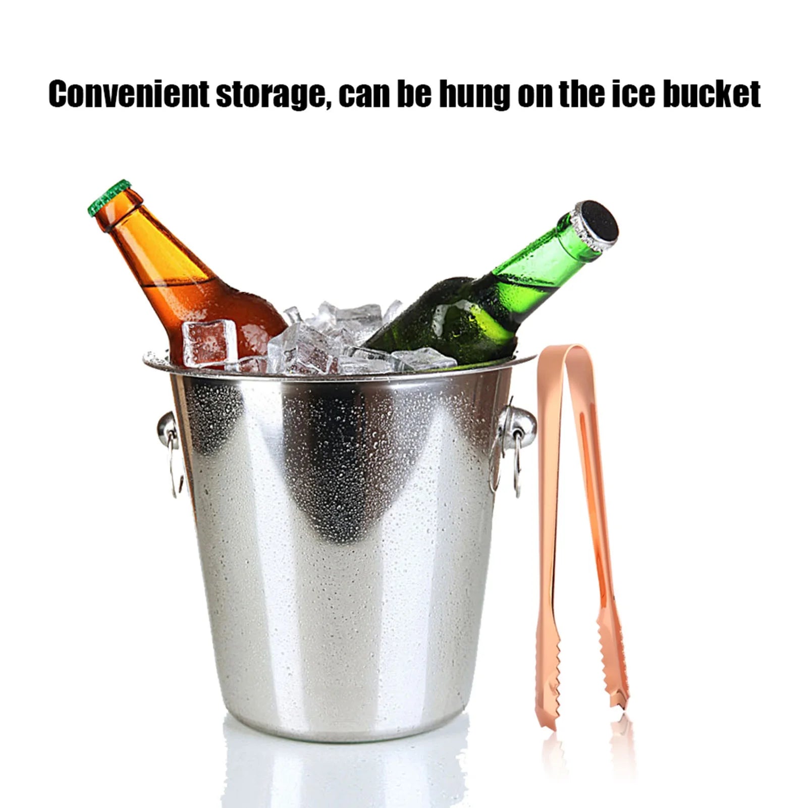 Stainless Steel Ice Tongs Food Serving Tongs with Serrated Tips Non Slip Kitchen BBQ Bar Buffet Restaurant Party Ice Cube Clip Qme