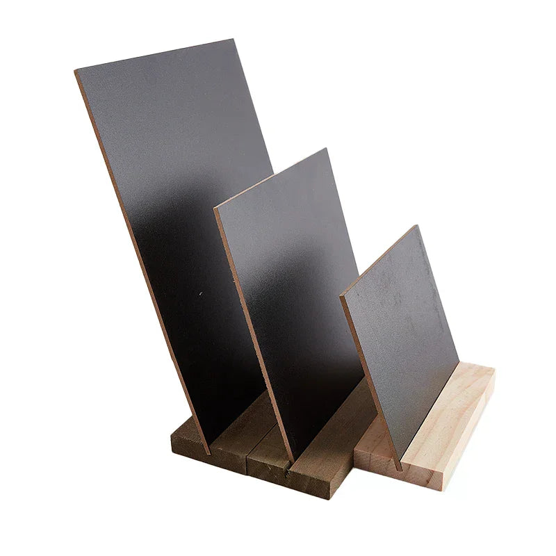Message Board Display Sign Wooden Base Price Tag Black Chalkboards Qme