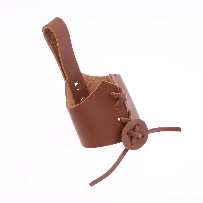 PU Leather Cup Sleeve Medieval Belt Horn Holder Adjustable Belt Mug Holder Cup Holder For Outdoor Activity Supplies Qme