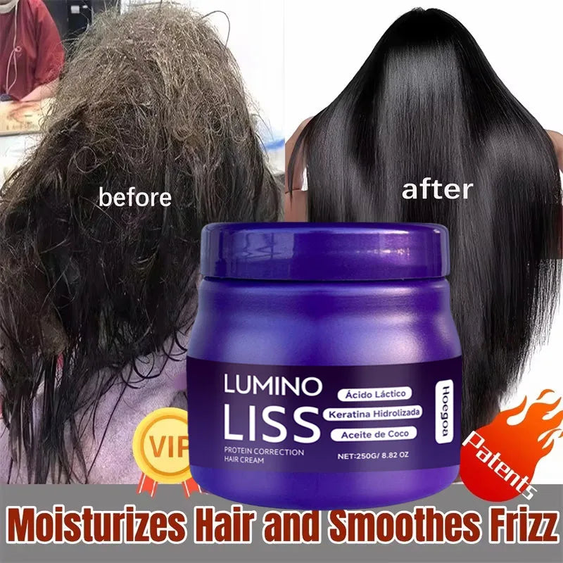 250g Keratin Straightening Hair Mask Restore Hair Soften Gloss Straightener Deep Repair Conditioner For Dry Damaged Frizzy Hair Qme