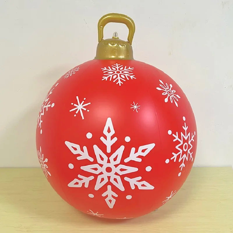 60CM inflatable Christmas ball Giant Christmas ball Indoor porch garden tree decoration inflatable toy Christmas supplies Qme B 60cm