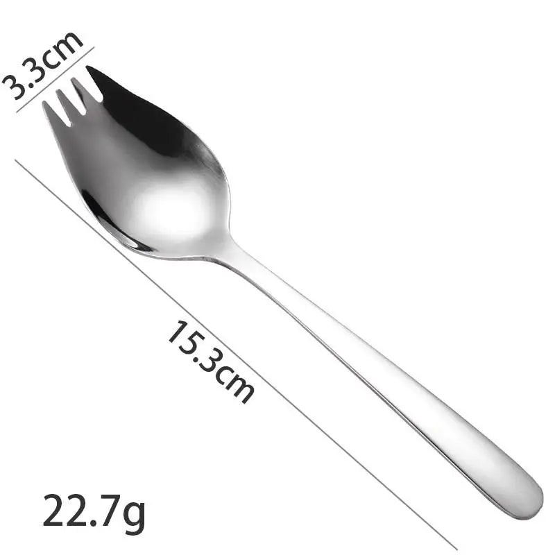 Household Salad Spoon Fruit Fork Soup Portable Cutlery Stainless Qme A1