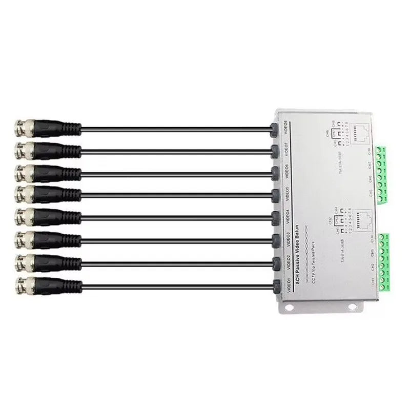 8CH HD CVI TVI AHD Passive Balun Transceiver 8Channels BNC to UTP Cat5/6 Adapter for CCTV Camera 720P 1080P DVR Qme