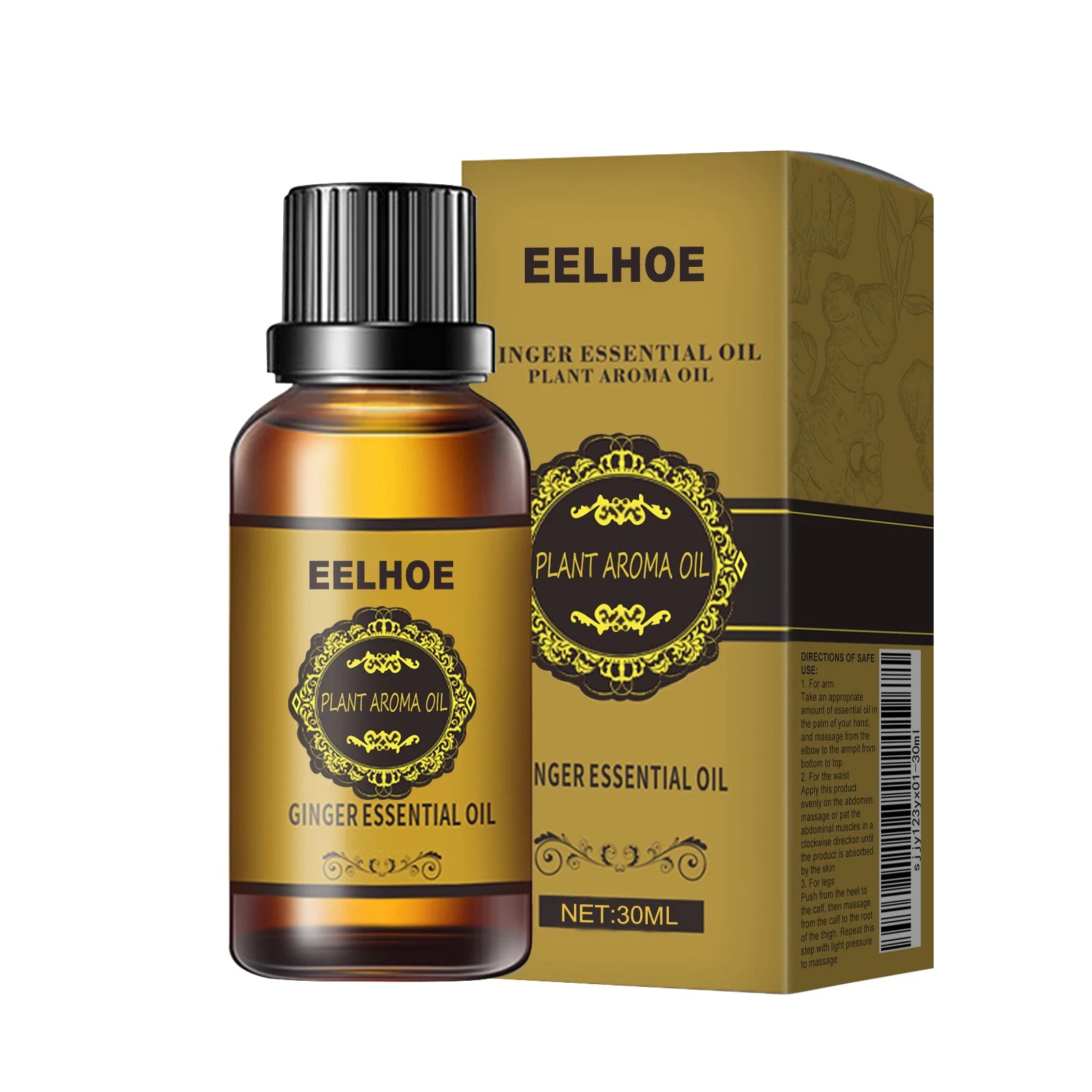 Ginger Essential Oil Slimming Body Massage Natural Fat Burning AntiCellulite Waist Arms Legs Care Promote Metabolism Firming Oil Qme 30ml Boxed
