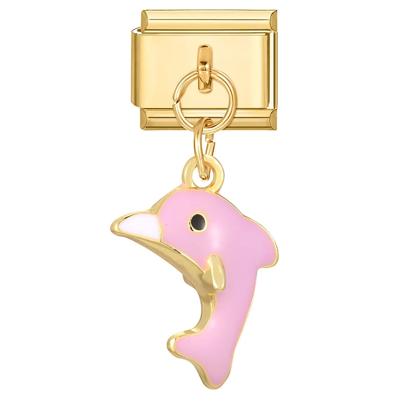 2025 Women Fish Dolphin Fruits Mushroom Italian Charms Links Beads
