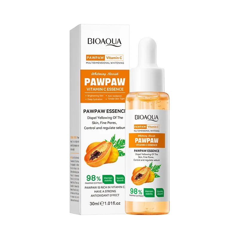 Papaya VC Brightening Serum Improve Dullness Remove Dark Spots Effective Whiten Freckle Product Moisturize Face Skin Care Beauty Qme