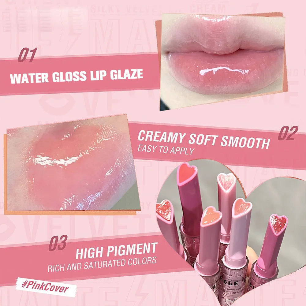 Gege Bear Garden Pink Rabbit Solid Lip Gloss Moisturizing Watery Qme
