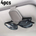 4pcs Sunglasses Holders For Car, Magnetic Genuine Leather Sunglasses Clip For Car Visor, Car Interior Visor Accessories Qme Gray