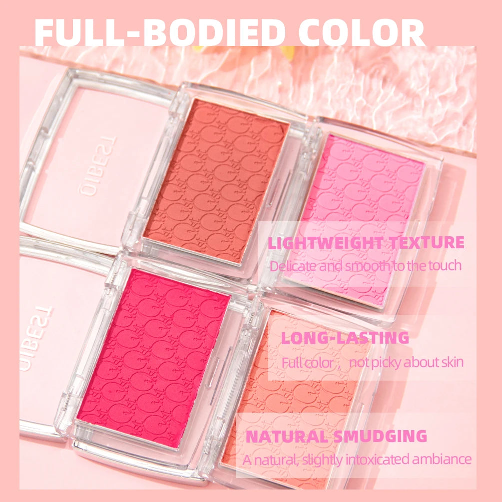 Embossed Powder Blush Peach Pink Coral Tint Makeup 3D Relief Blush Palette Brown Cheek Contour Rouge Cosmetics Face Brightens Qme