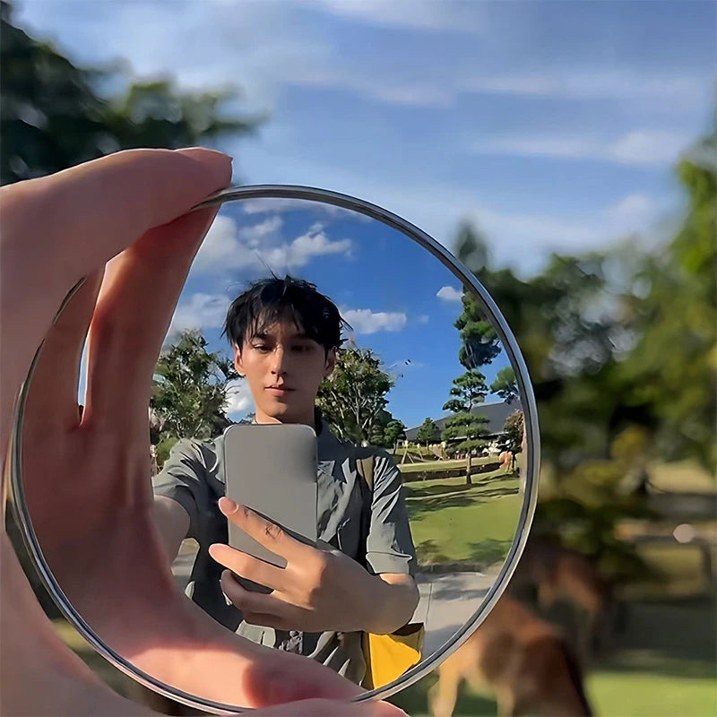 Mini Round Mirror Reflective Spherical Portable Wide-angle Lens Qme