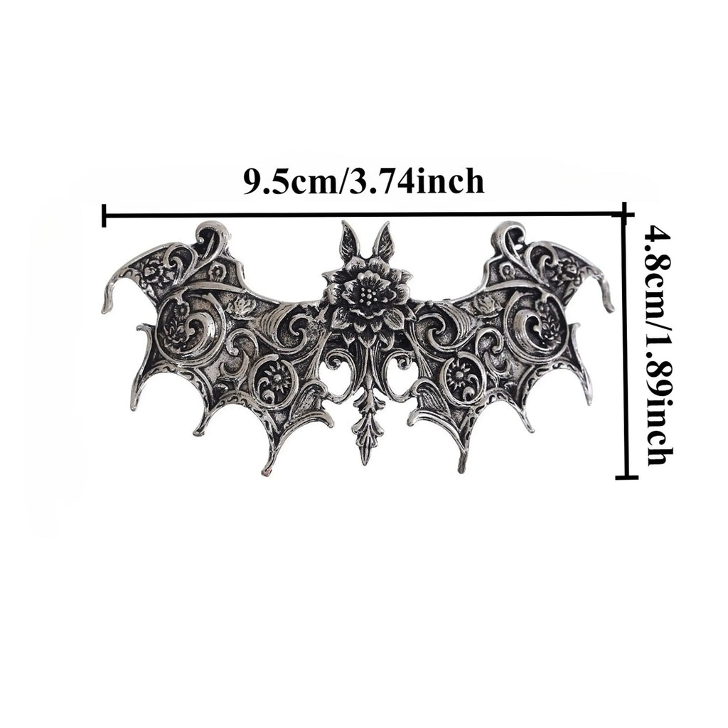 Viking Vintage Floral Bat Hair Clip for Women, Updo Gothic Fashion Trend, Nordic Norwegian Style Party Accessory Qme