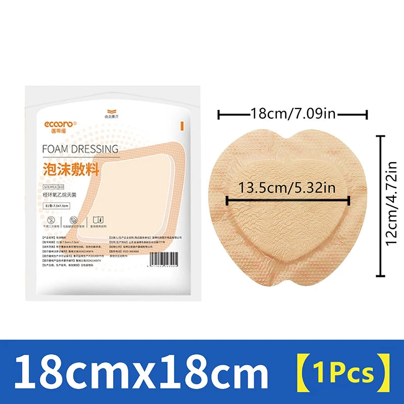 5 Sizes Foam Dressing Border Pressure Ulcer Patch Adhesive Sterilized Qme 18cm