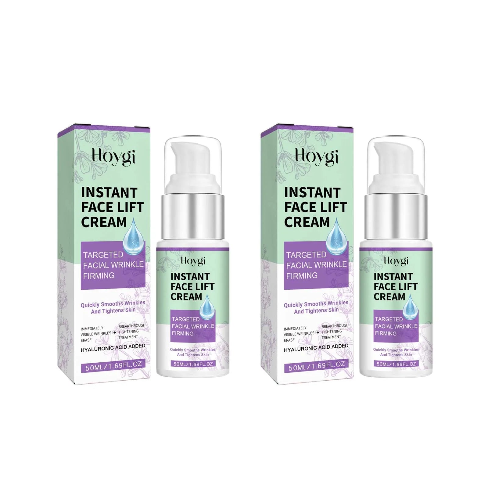 Instant Face Lift Cream Smoothing Hydrating & Firming Fade Fine Lines Lightening Melanin Pigmentation Brightening Face Cream Qme 2 x 50ml Boxed