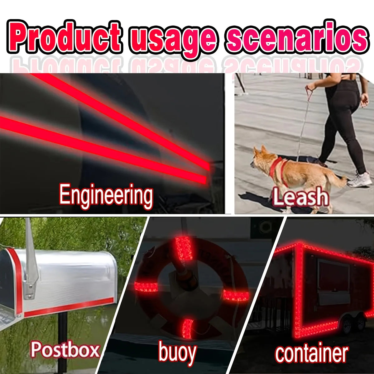Red DOT-C2 Reflective Tape Waterproof Vehicle Safety Sticker Conspicuous Truck Strip Sheeting Sticky for Trucks Qme