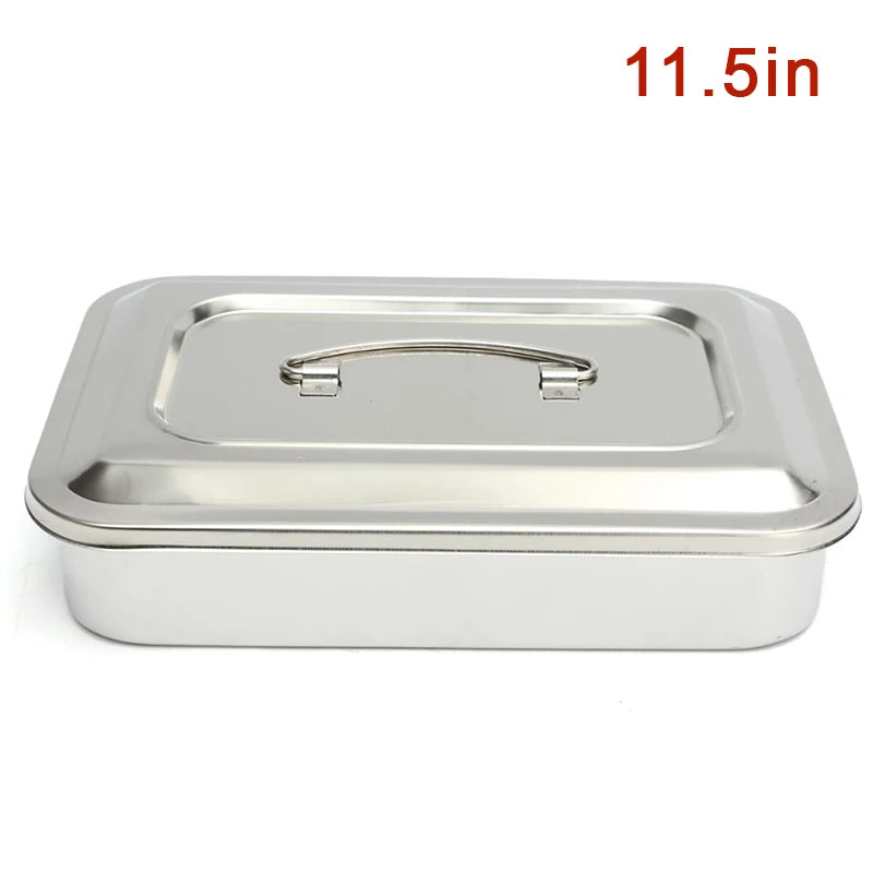 Dentist Storage Box Stainless Steel Instrument Dental Tray Surgical Qme 11.5in