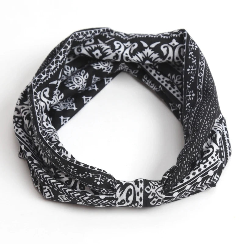 Bohemian Wide Headbands Trendy Yoga Motion Hairpie Sweat-absorbing Qme