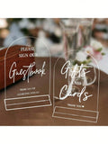 Clear Acrylic Wedding Signs Ceremony Reception 5x7 Inch Modern Guest Qme transparent 2pcs