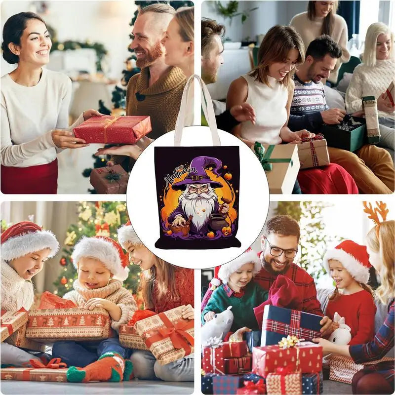 Christmas Supports Bags Canvas Large Capacity Party Decor Qme