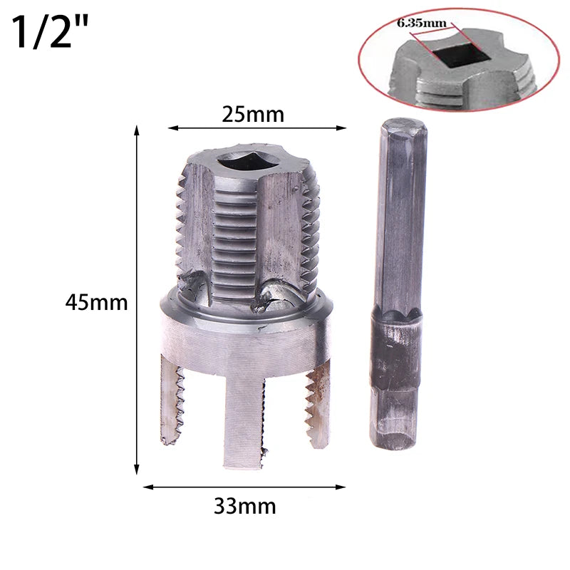 PVC Pipe Threader Kit 1/2" 3/4" PPR Threader Integrated Internal External Pipe Threading Tool Electric Drill Compatible Qme B1