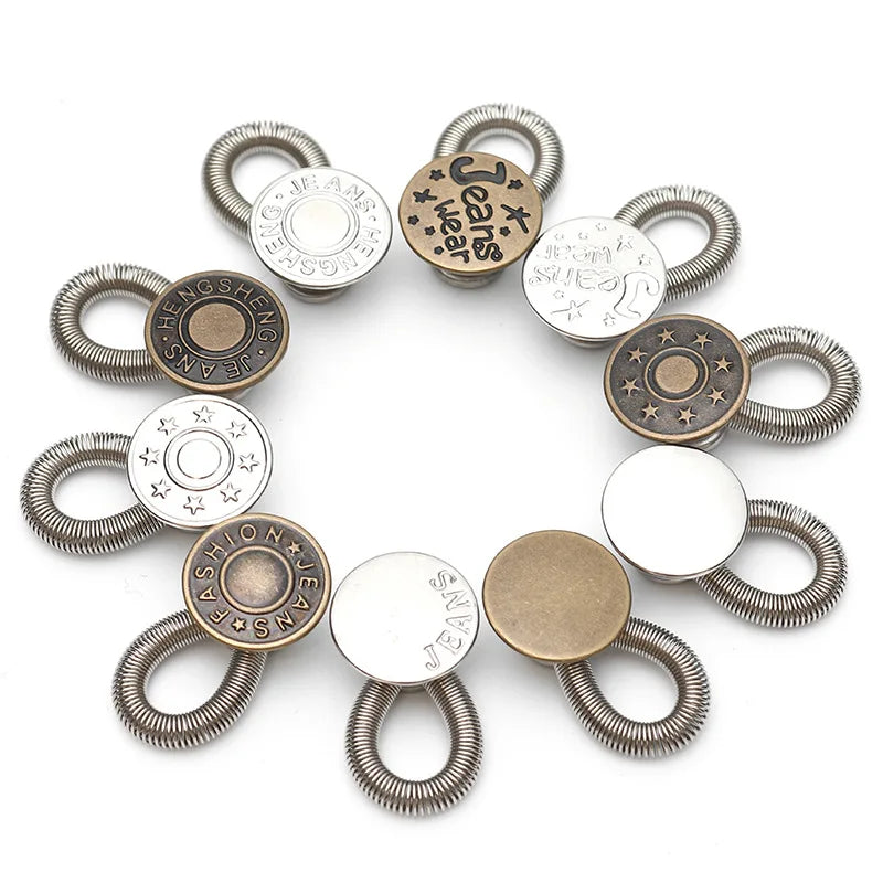1/4/8pcs Detachable Jeans Waist Adjustment Buckle Metal Button Extender for DIY Pants Jeans Free Sewing Waist Extenders Buttons Qme