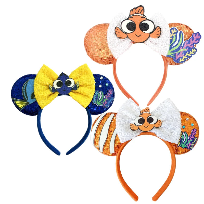 Newest Finding Nemo Inspired Mickey Ears Headband Party Cosplay Decoration Costume Party Gift For Girls/Adults Festival Headwear Qme Headband 13