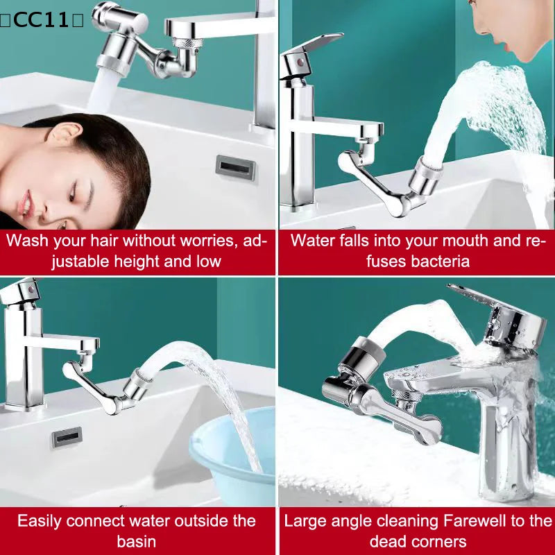 1080 Flexible Arm Faucet Extender Swivel Aerator Spray Nozzle Qme