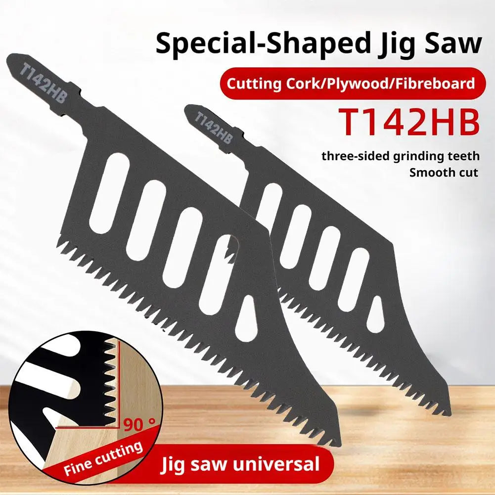 T-Shank Curved Jigsaw Blades T142HB for Flush and Precision Wood Cutting, Multipurpose Saber Reciprocating Saw Blade Set Qme